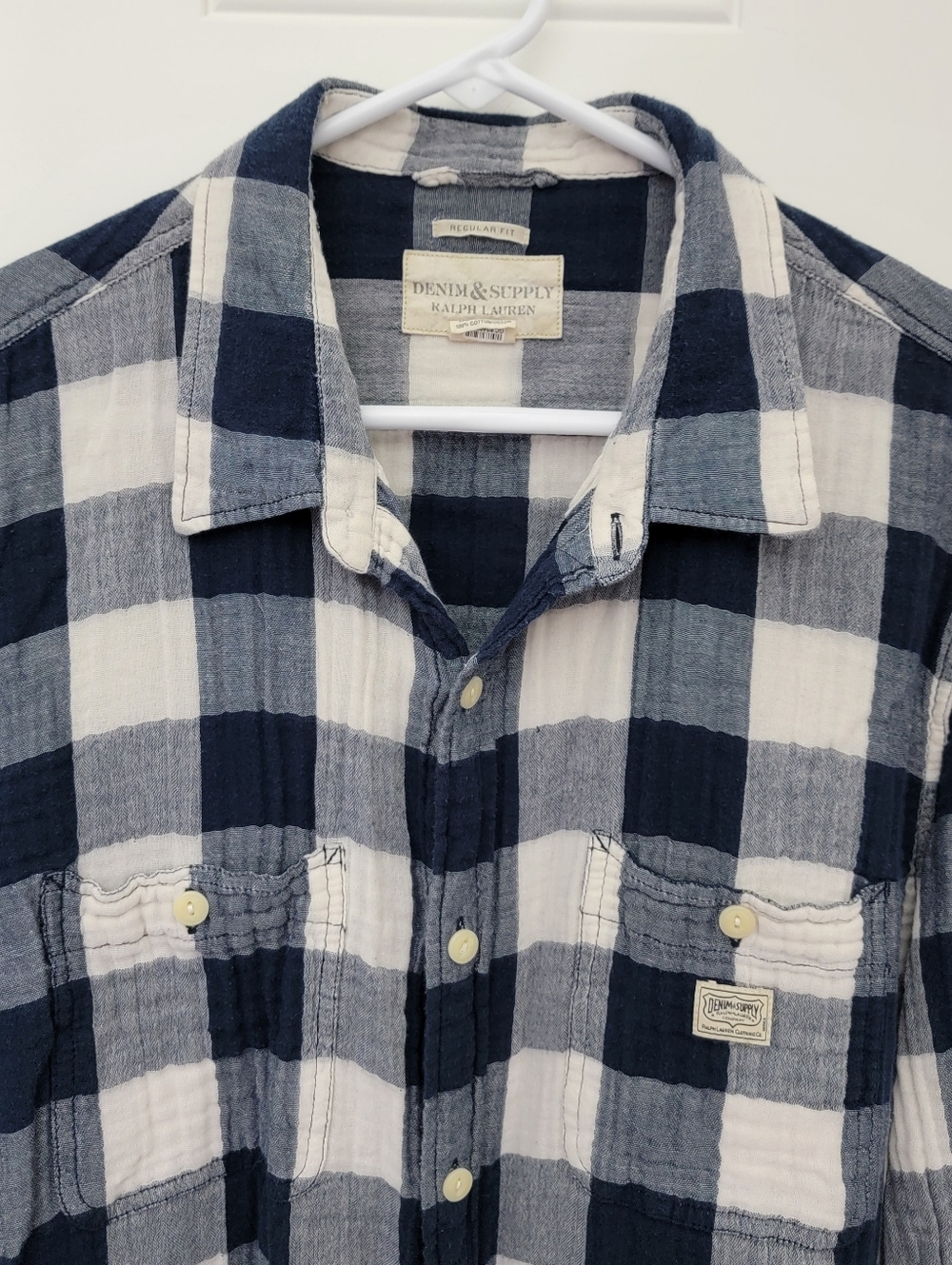 Ralph Lauren Denim And Supply Tomboy Blue Plaid Button Down Shirt Women's XXL - Picture 2 of 11